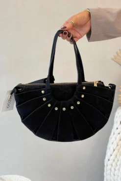 Outlet Torebka Z Naturalnego Zamszu Czarna Tialine Torebki Klasyczne