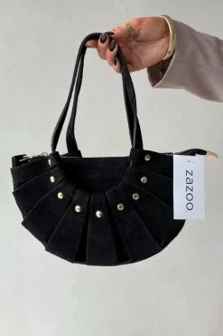 Online Boto Torebka Z Naturalnego Zamszu Czarna Marivane Czarny