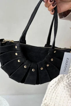 Online Boto Torebka Z Naturalnego Zamszu Czarna Marivane Czarny