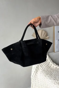 Torebki Klasyczne>Boto Torebka Z Naturalnego Zamszu Czarna Fiorenza Czarny