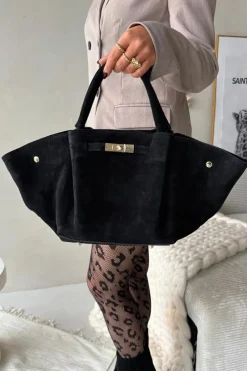 Torebki Klasyczne>Boto Torebka Z Naturalnego Zamszu Czarna Fiorenza Czarny