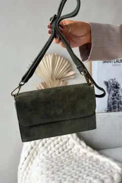 Sale Boto Torebka Z Naturalnego Zamszu Ciemnozielona Mirine Zielony