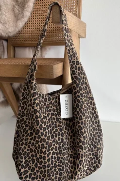Hot Boto Torebka Z Naturalnego Zamszu W Panterkę Beżowa Sanea