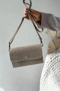Listonoszki>Boto Torebka Z Naturalnego Zamszu Beżowa Mirine Beżowy