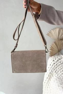 Listonoszki>Boto Torebka Z Naturalnego Zamszu Beżowa Mirine Beżowy