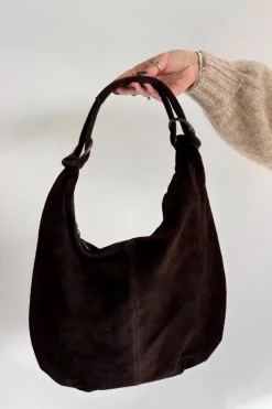 Sale Boto Torebka Z Naturalnego Zamszu Czekoladowa Floriah Brązowy