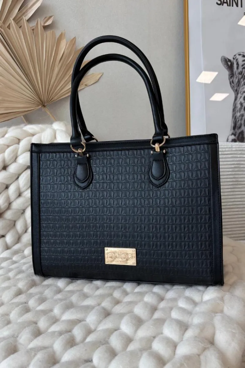Discount Torebka Z Tłoczonym Wzorem BAG6150-020 Czarna Torebki Nobo|Torebki Klasyczne