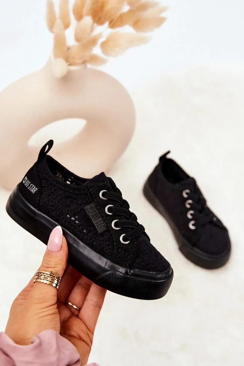Dziewczęce>Big Star Shoes Trampki Ażurowe Big Star JJ374133 Czarne Czarny