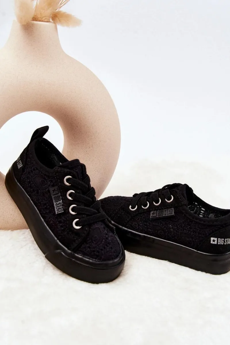 Dziewczęce>Big Star Shoes Trampki Ażurowe Big Star JJ374133 Czarne Czarny
