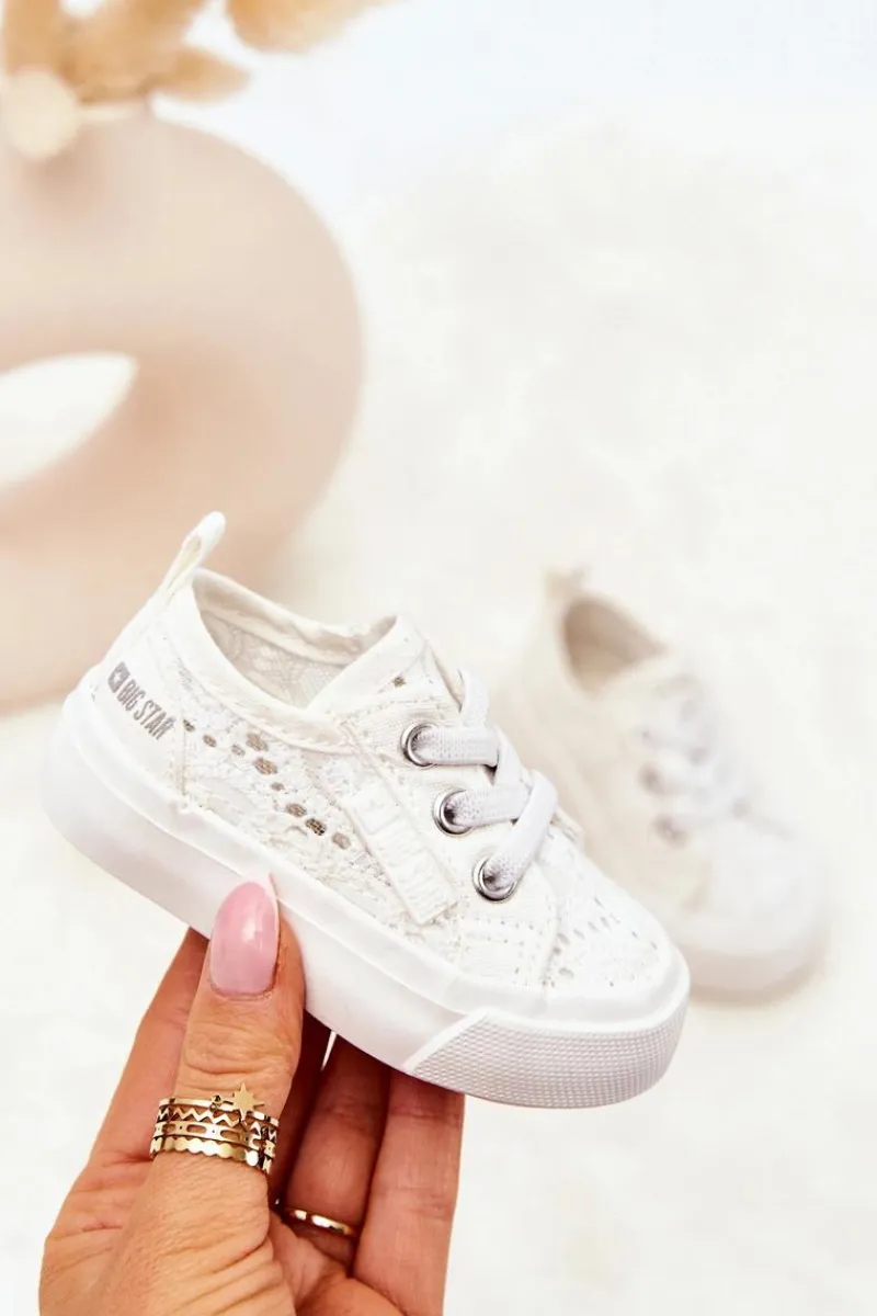 Big Star Shoes Trampki Ażurowe Big Star JJ374020 Białe