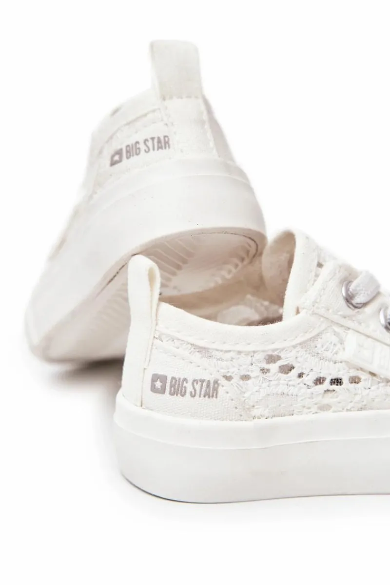 Big Star Shoes Trampki Ażurowe Big Star JJ374020 Białe