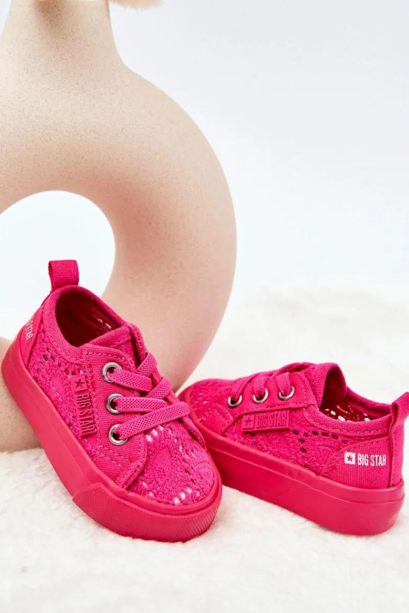 Dziewczęce>Big Star Shoes Trampki Ażurowe Big Star JJ374015 Różowe