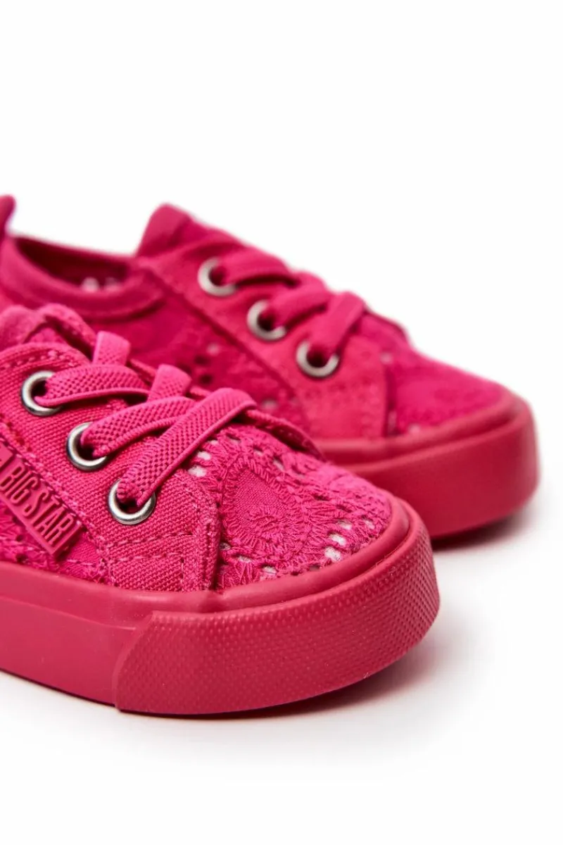 Dziewczęce>Big Star Shoes Trampki Ażurowe Big Star JJ374015 Różowe