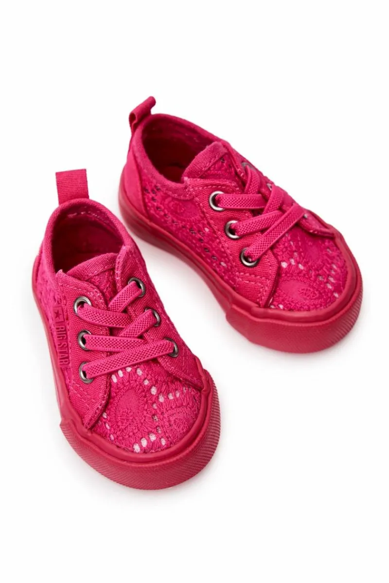 Dziewczęce>Big Star Shoes Trampki Ażurowe Big Star JJ374015 Różowe