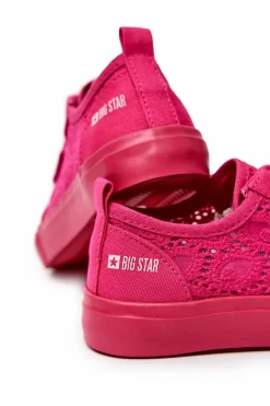 Sale Trampki Ażurowe Big Star JJ374007 Różowe Dzieci Dziewczęce
