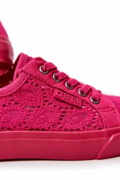 Sale Trampki Ażurowe Big Star JJ374007 Różowe Dzieci Dziewczęce