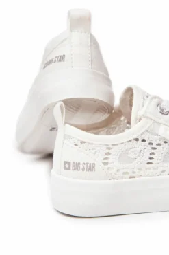 Outlet Trampki Ażurowe Big Star JJ374134 Białe Dzieci Dziewczęce