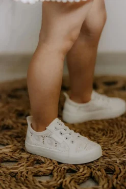 Outlet Trampki Ażurowe Big Star JJ374134 Białe Dzieci Dziewczęce