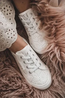 Outlet Trampki Ażurowe Big Star JJ374134 Białe Dzieci Dziewczęce