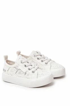 Outlet Trampki Ażurowe Big Star JJ374134 Białe Dzieci Dziewczęce