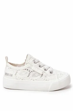 Outlet Trampki Ażurowe Big Star JJ374134 Białe Dzieci Dziewczęce