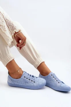 Outlet Big Star Shoes Trampki Ażurowe BIG STAR JJ274061 Niebieskie