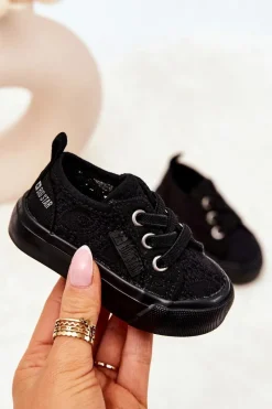 Best Big Star Shoes Trampki Ażurowe Big Star JJ374019 Czarne