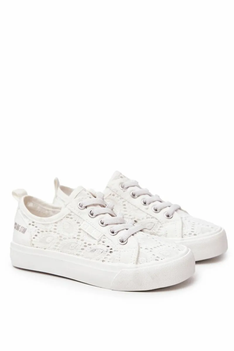 Dziewczęce>Big Star Shoes Trampki Ażurowe Big Star JJ374012 Białe