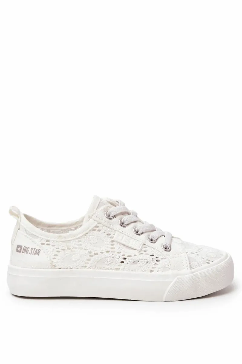 Dziewczęce>Big Star Shoes Trampki Ażurowe Big Star JJ374012 Białe