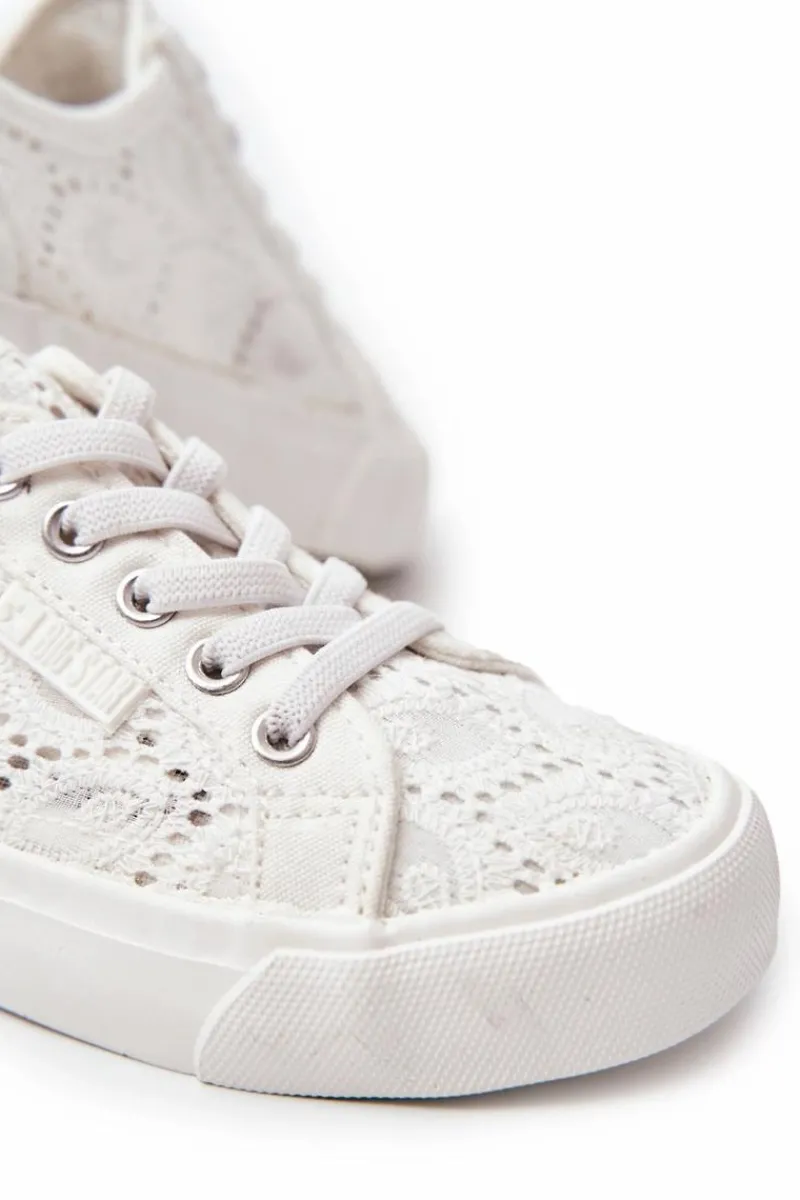 Dziewczęce>Big Star Shoes Trampki Ażurowe Big Star JJ374012 Białe