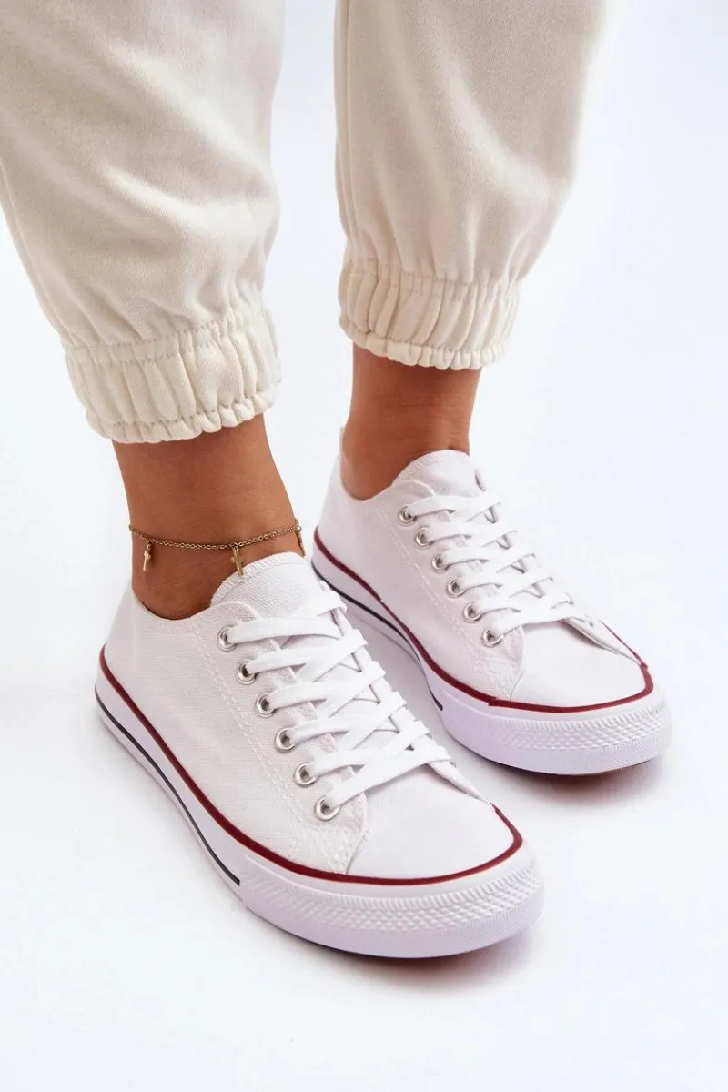 Trampki Damskie Niskie>Evento Trampki Damskie Białe Isiltara