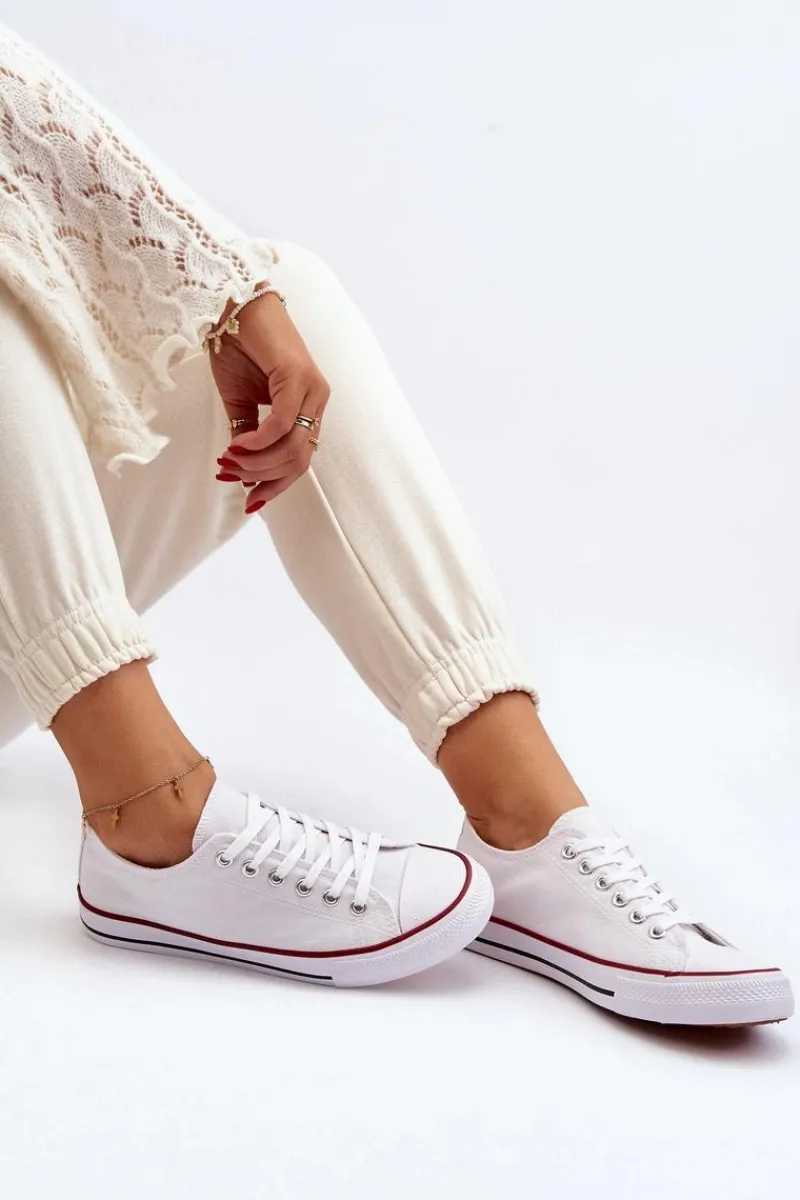 Trampki Damskie Niskie>Evento Trampki Damskie Białe Isiltara