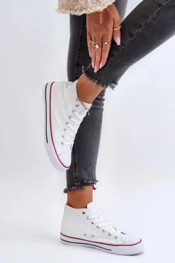 Sale Boto Trampki Damskie Białe Socerio Biały