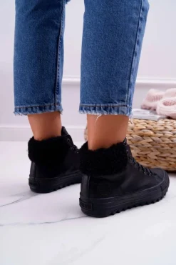 Trampki Ocieplane|Trampki Damskie Big Star></noscript>Big Star Shoes Trampki Damskie Big Star Wysokie Ocieplane Czarne EE274145