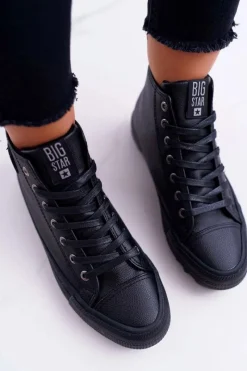 Trampki Ocieplane|Trampki Damskie Big Star></noscript>Big Star Shoes Trampki Damskie Big Star Wysokie Ocieplane Czarne EE274110