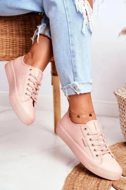 Clearance Big Star Shoes Trampki Damskie Big Star Różowe GG274103