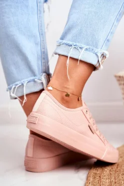 Clearance Big Star Shoes Trampki Damskie Big Star Różowe GG274103