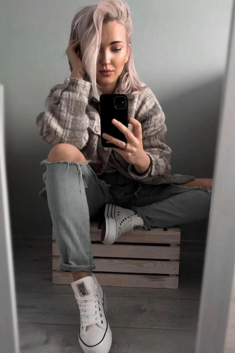 Clearance Big Star Shoes Trampki Damskie Big Star Białe GG274013 Biały