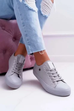 Trampki Damskie Big Star|Trampki Damskie Niskie>Big Star Shoes Trampki Damskie Big Star Jasnoszare EE274394