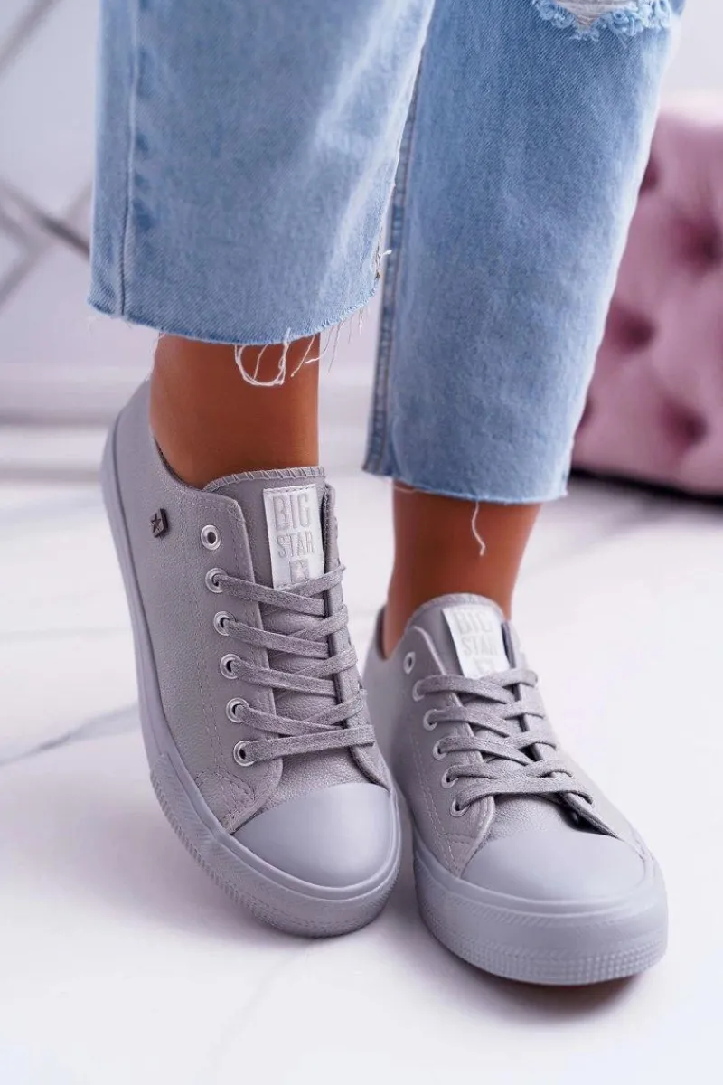 Trampki Damskie Big Star|Trampki Damskie Niskie>Big Star Shoes Trampki Damskie Big Star Jasnoszare EE274394