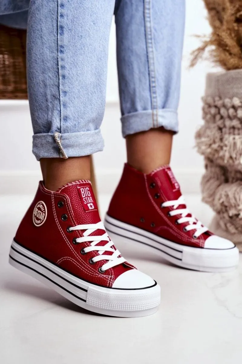 Best Big Star Shoes Trampki Damskie Big Star Czerwone GG274014