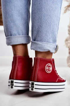 Best Big Star Shoes Trampki Damskie Big Star Czerwone GG274014
