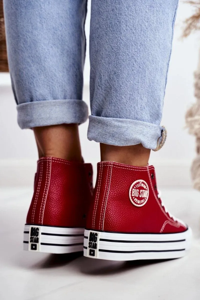 Best Big Star Shoes Trampki Damskie Big Star Czerwone GG274014