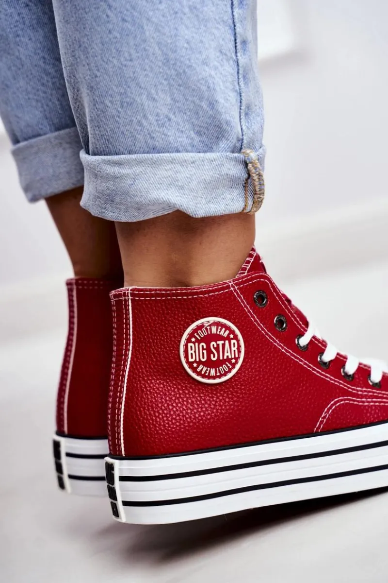 Best Big Star Shoes Trampki Damskie Big Star Czerwone GG274014