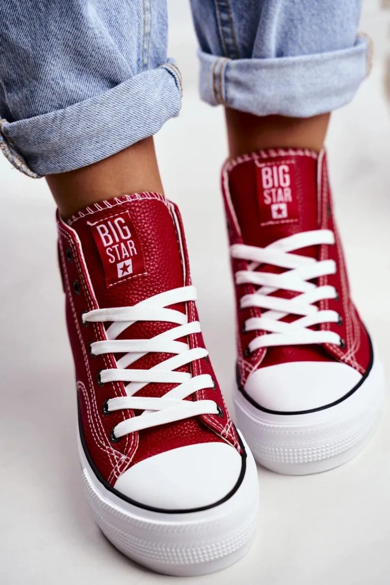 Best Big Star Shoes Trampki Damskie Big Star Czerwone GG274014