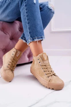 Trampki Ocieplane|Trampki Damskie Big Star></noscript>Big Star Shoes Trampki Damskie Big Star Wysokie Ocieplane Camel EE274116