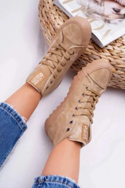Trampki Ocieplane|Trampki Damskie Big Star></noscript>Big Star Shoes Trampki Damskie Big Star Wysokie Ocieplane Camel EE274116