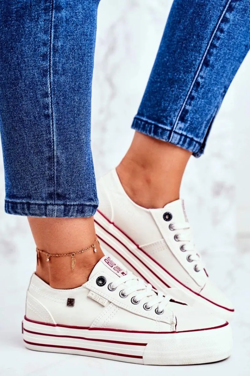 Trampki Damskie Big Star|Trampki Damskie Niskie>Big Star Shoes Trampki Damskie Big Star Białe GG274140
