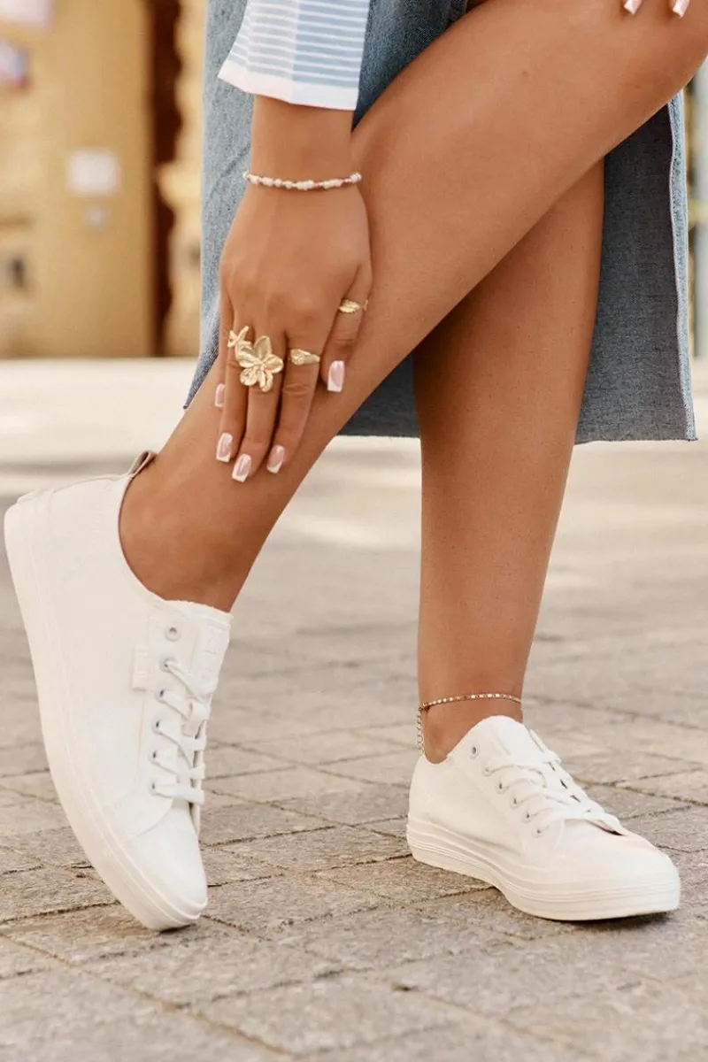 Best Trampki Damskie Big Star RR274730 Białe Damskie Trampki Damskie Big Star|Trampki Damskie Niskie