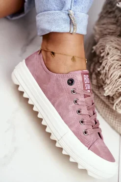 New Big Star Shoes Trampki Damskie Big Star Różowe GG274111